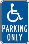 Blue Handicapped Parking Signs