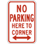 No Parking Here To Corner Signs, R7-6-10