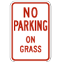No Parking On Grass Signs, R7-6-14
