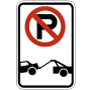 No Parking Tow Away Zone Signs, R7-6-19
