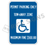 Handicap Permit Parking Only Signs, R7-8-GA