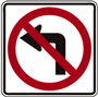 Left Turn Prohibited Signs, R3-2