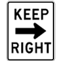 Keep Right with Arrow Signs, R4-7a