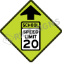 School Speed Limit 20 Ahead Signs, S4-5