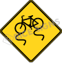 Slippery When Wet Bicycle Signs, W8-10