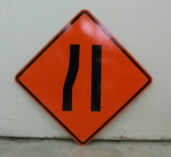Left Merge Symbol (Construction) Signs