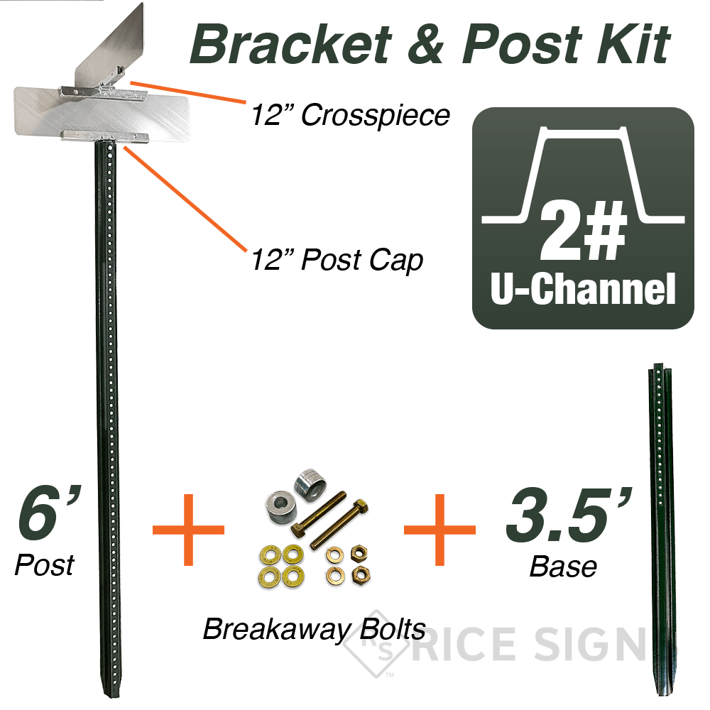 Street Name Sign Post and Hardware Kit