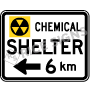 Chemical Shelter With Distance And Arrow Signs