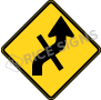 Right Reverse Curve With Side Road Style E Signs