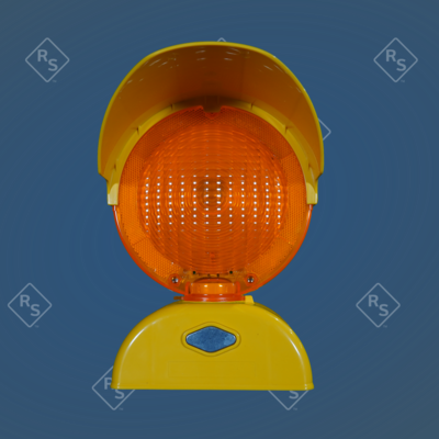 A 360 degree view of a Barricade Light with a Hood