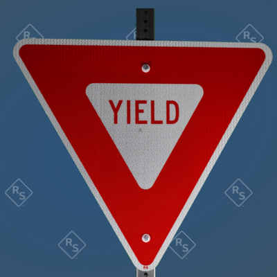 Reflective Yield Symbol at