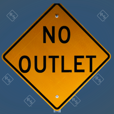 A 360 degree view of a No Outlet sign