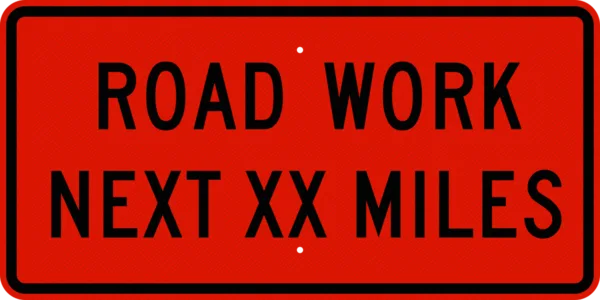 MUTCD G20-1 sign, 36x18, front view