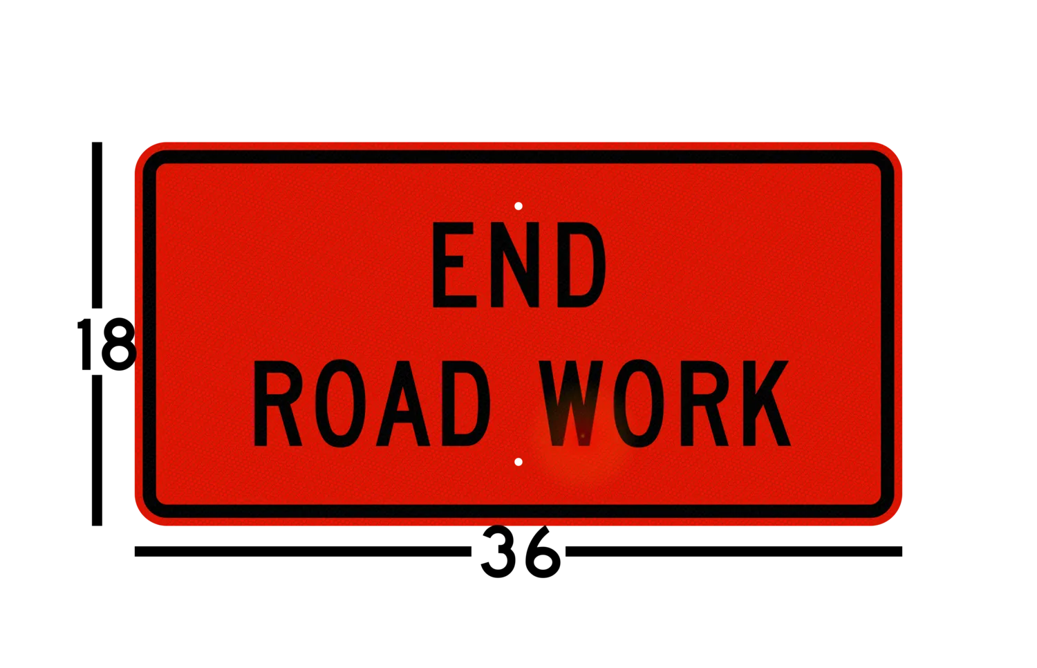 A 36 inch wide version of the MUTCD G20-2 with width and height dimensions