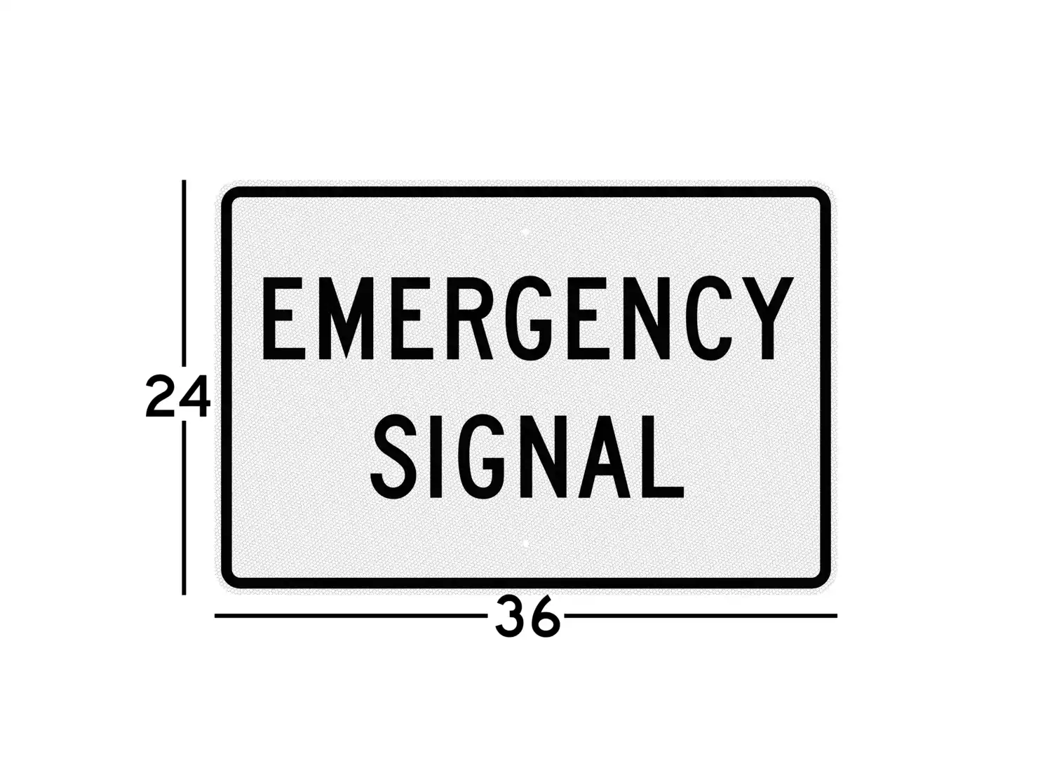 R10-13 36x24 sign dimension diagram showing how it