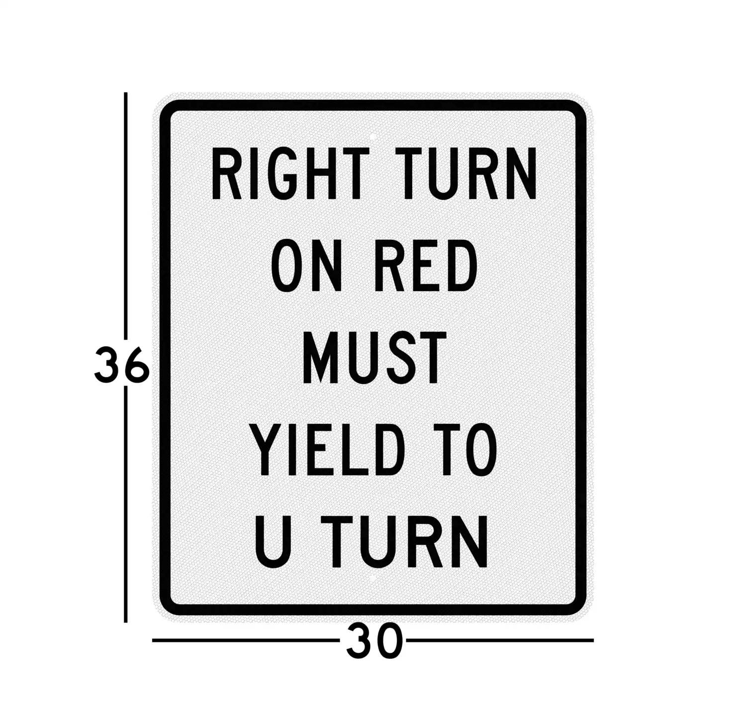 R10-30 30x36 sign dimension diagram