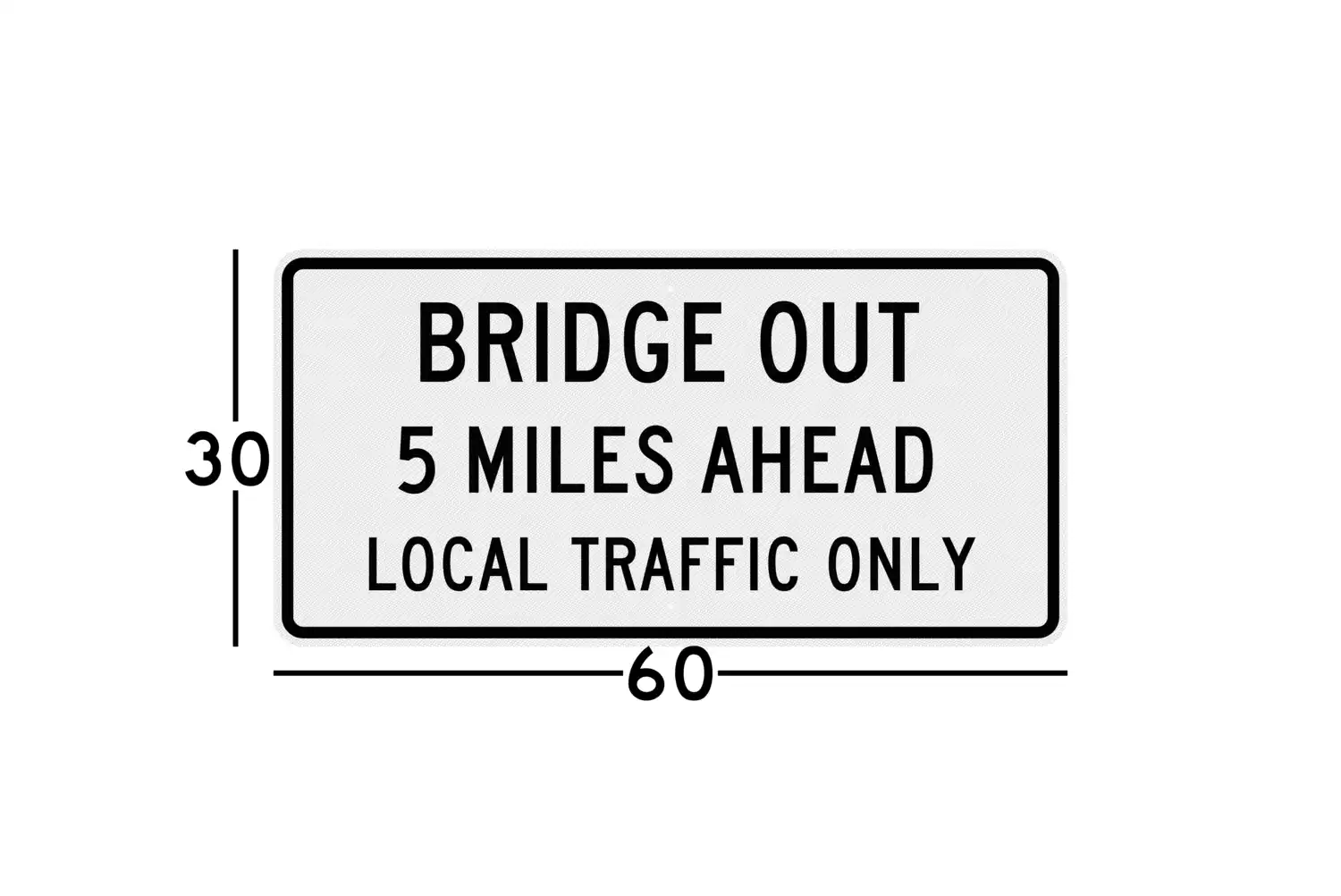 R11-3b 60x30 sign dimension diagram