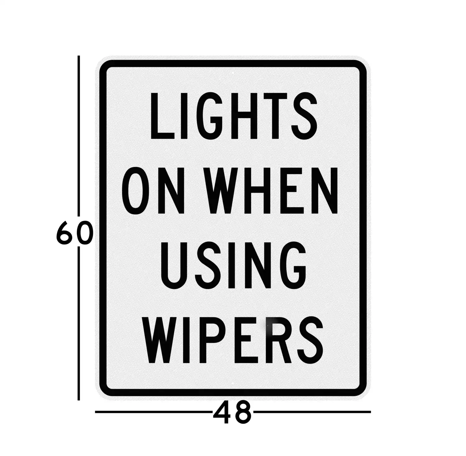 R16-5 48x60 sign dimension diagram showing how it