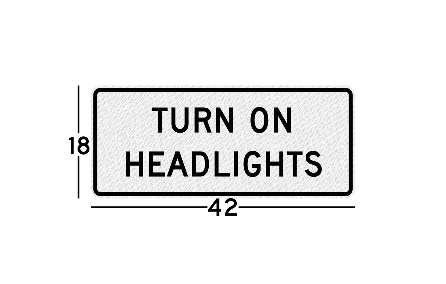 R16-8 42x18 sign dimension diagram