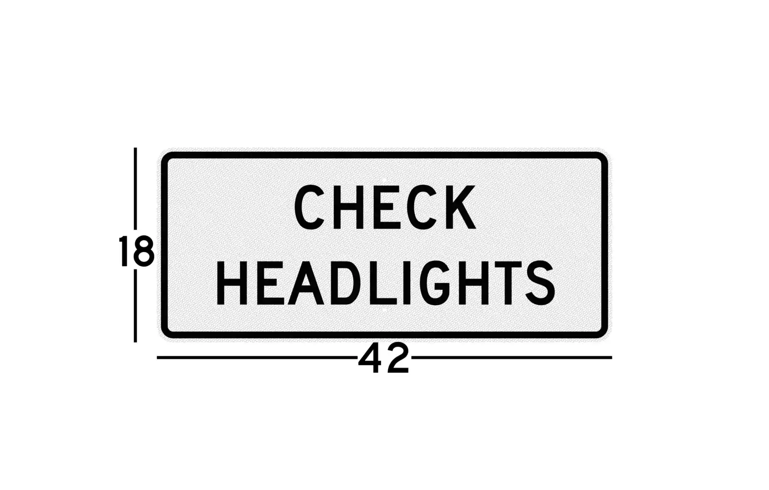 R16-9 42x18 sign dimension diagram showing how it