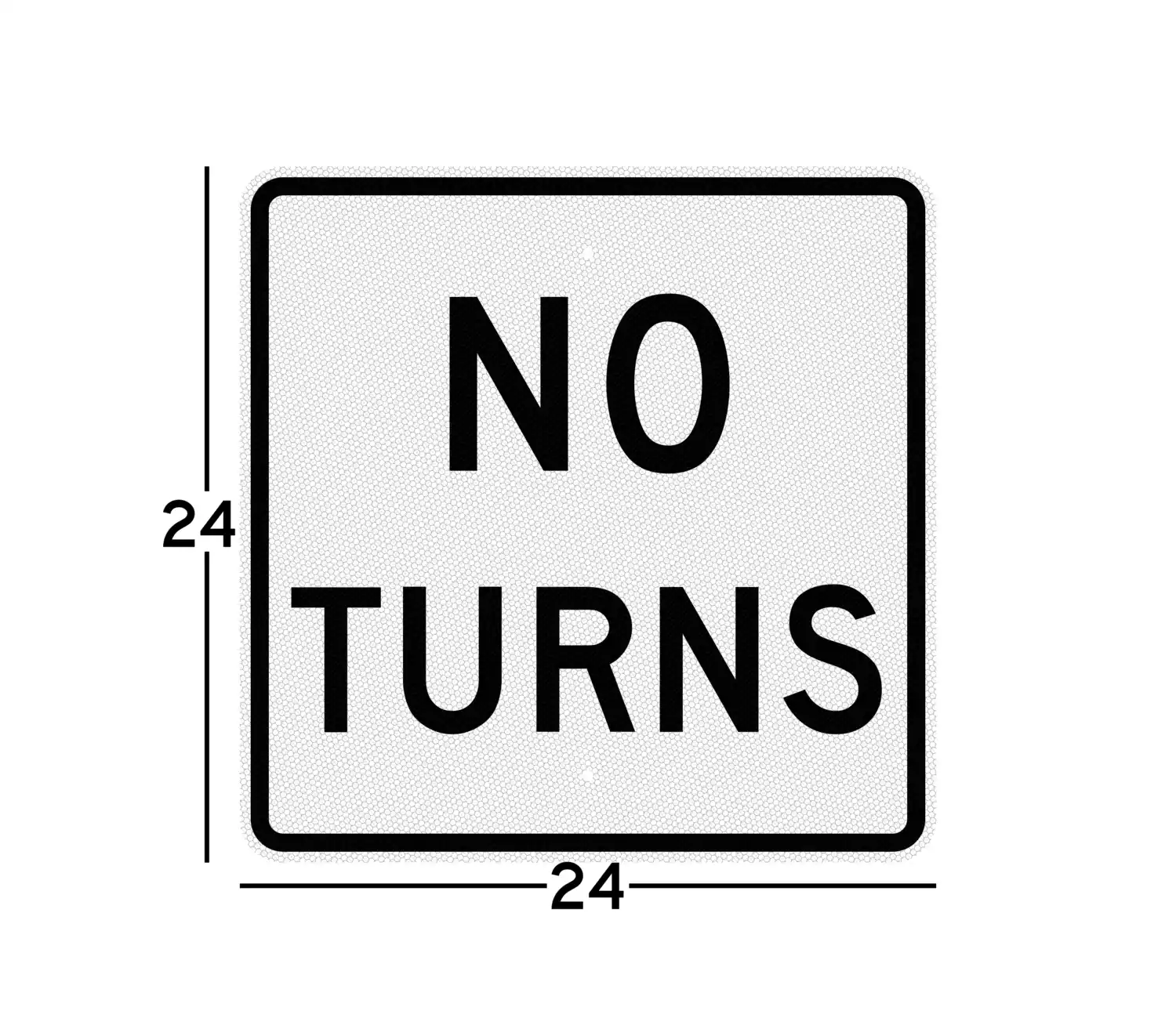 R3-3 24x24 sign dimension diagram showing how it
