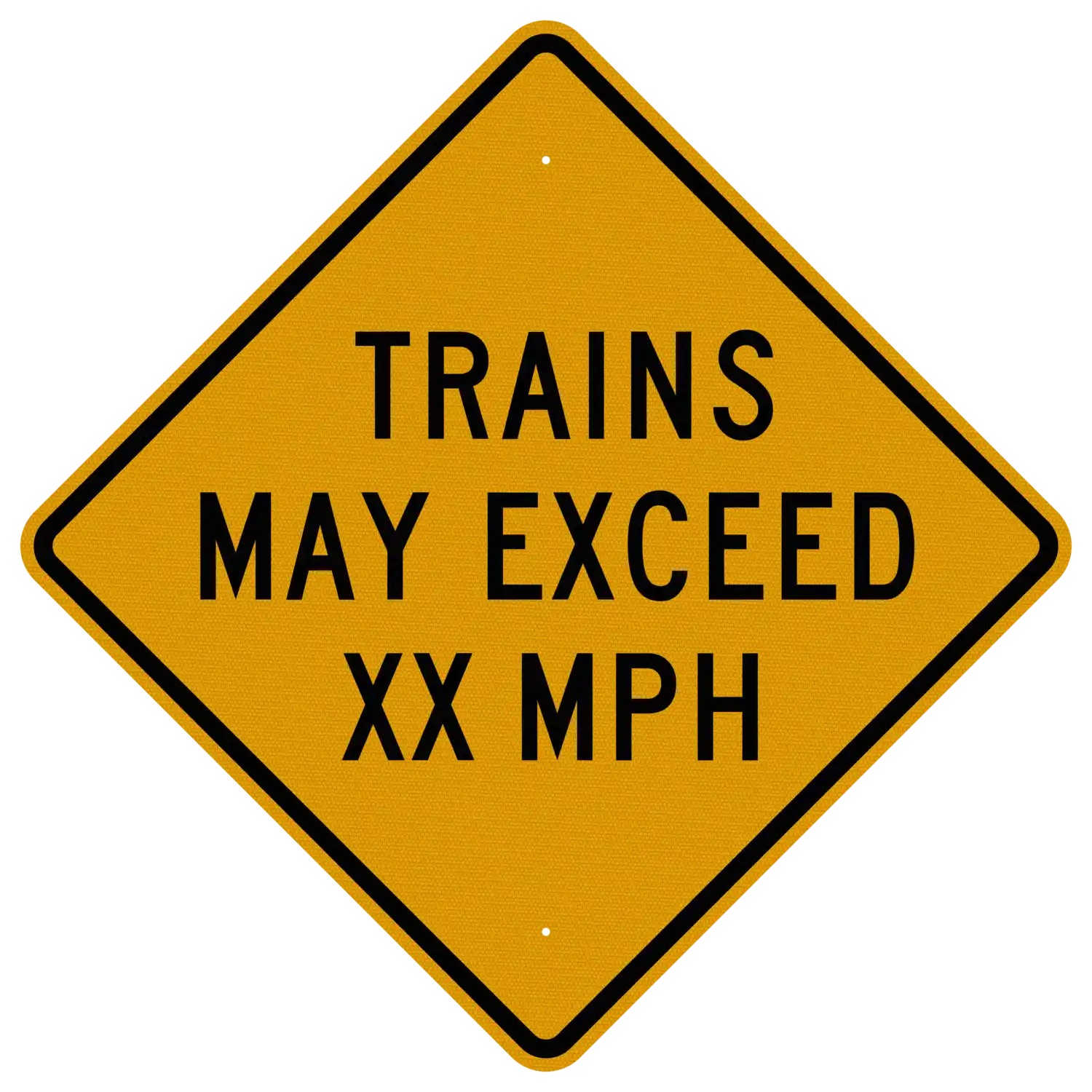 W10-8 36x36 sign, front view