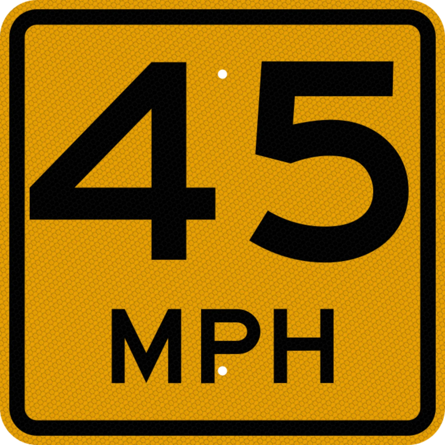 Advisory Speed plaque (W13-1P) - 45 MPH