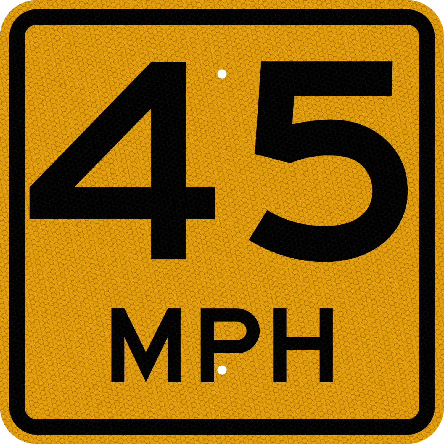 W13-1P 18x18 sign, front view