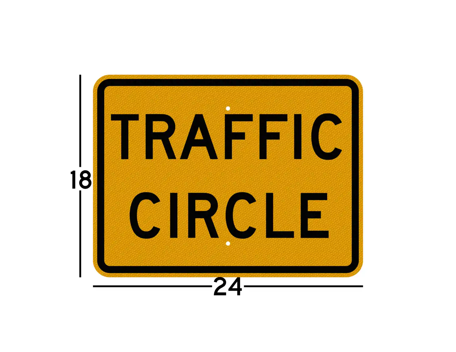 W16-12P 24x18 sign dimension diagram showing how it