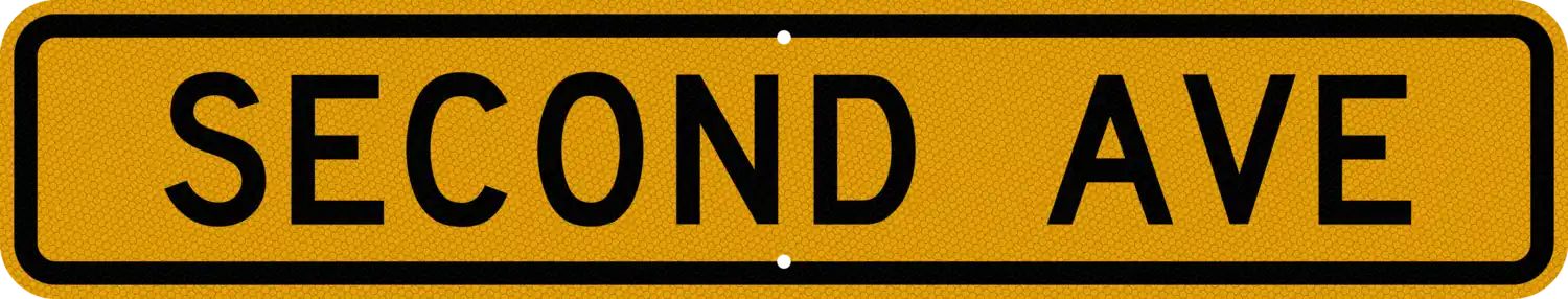 W16-8P 42x8 sign, front view
