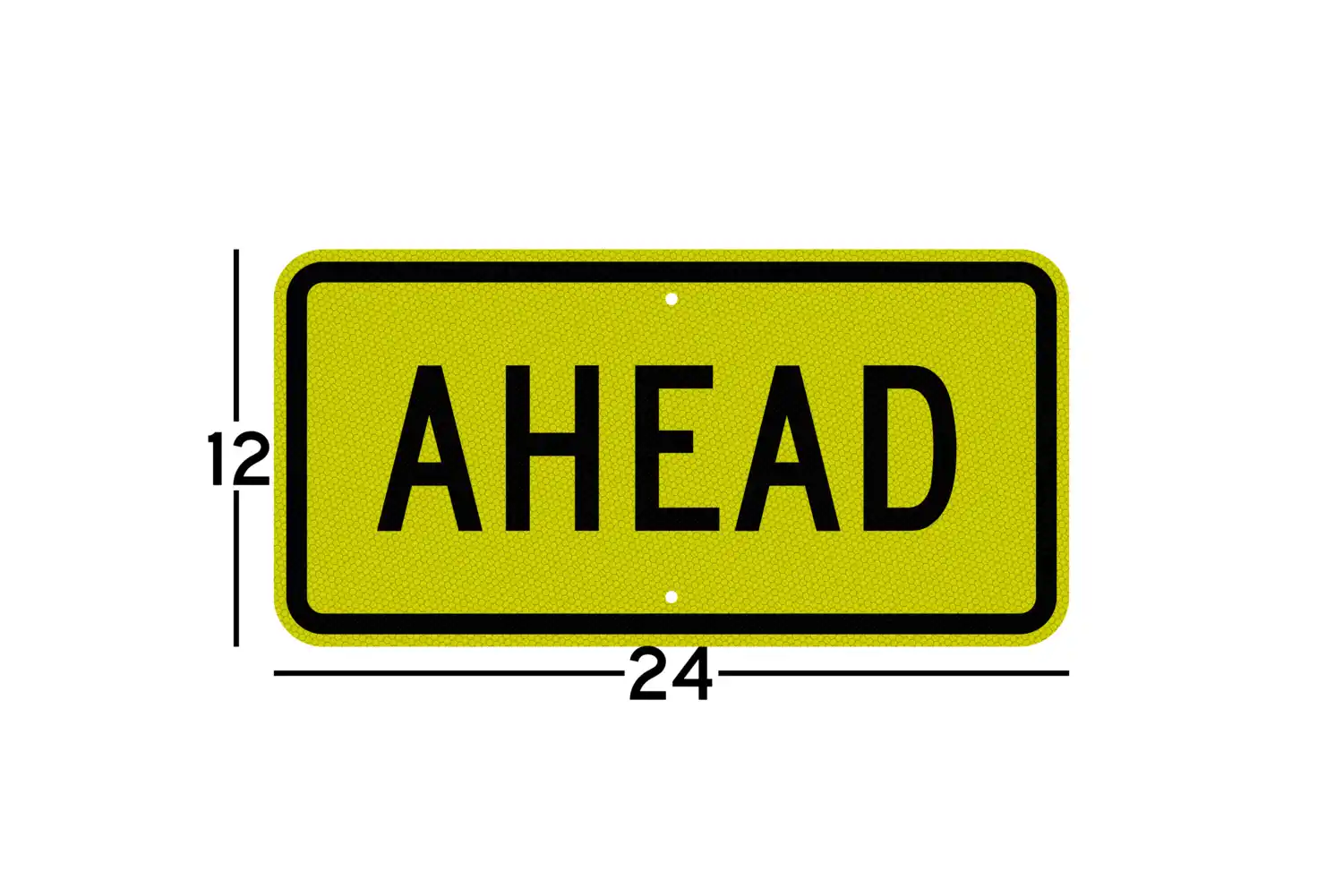 W16-9P 24x12 sign dimension diagram