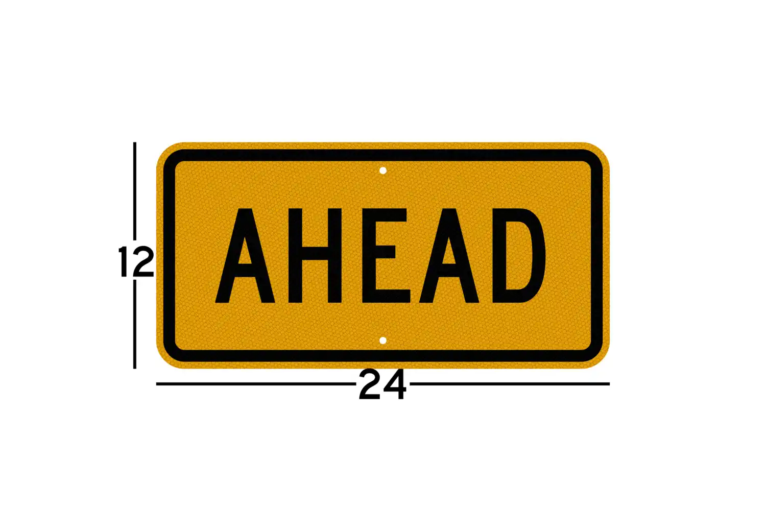 W16-9P 24x12 sign dimension diagram