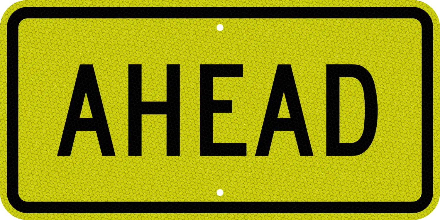 W16-9P 24x12 sign, front view