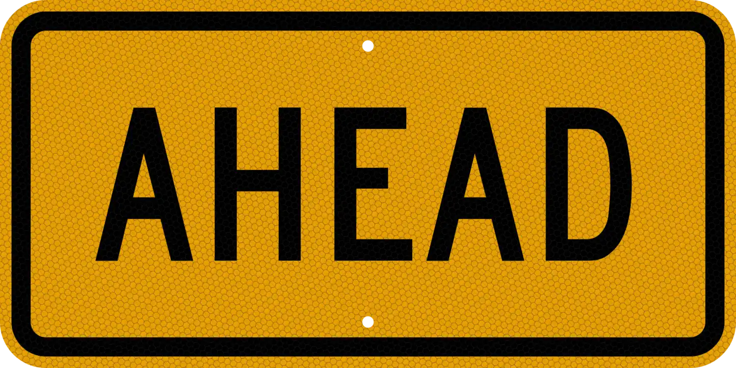 W16-9P 24x12 sign, front view