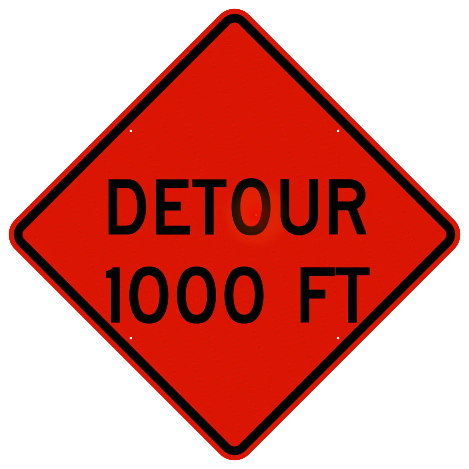A 48 version of the W20-2 Detour 1000 Feet sign
