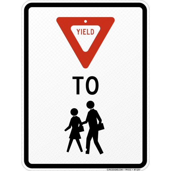 Yield To Pedestrians Symbol Sign