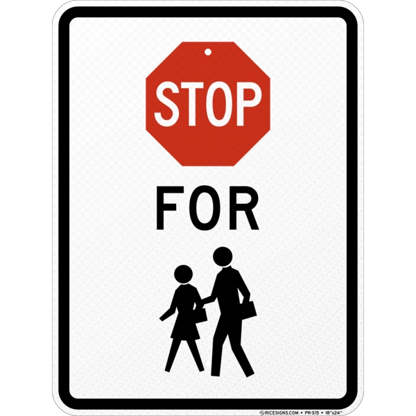 Stop For Pedestrians Symbol Sign