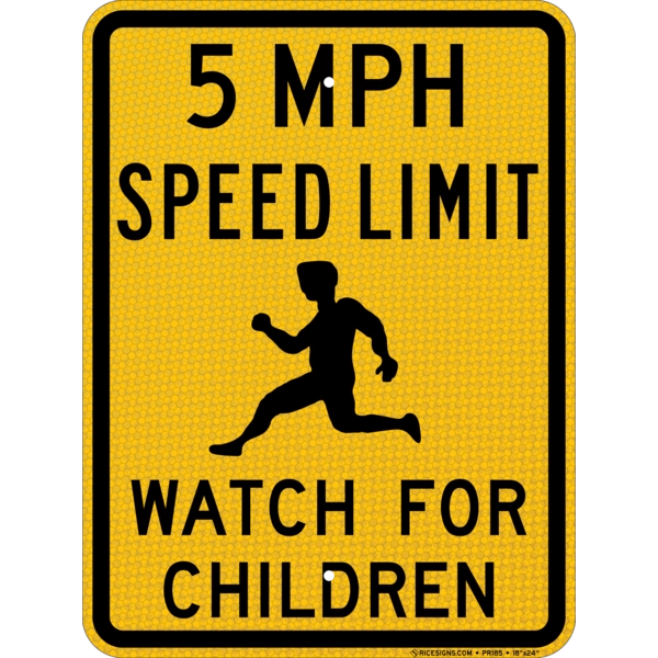 5 Mph Speed Limit Watch For Children Sign