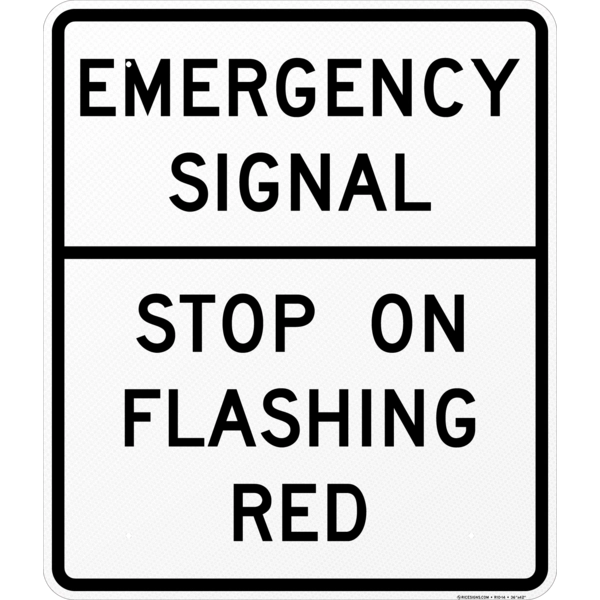 Emergency Signal Stop On Flashing Red Sign