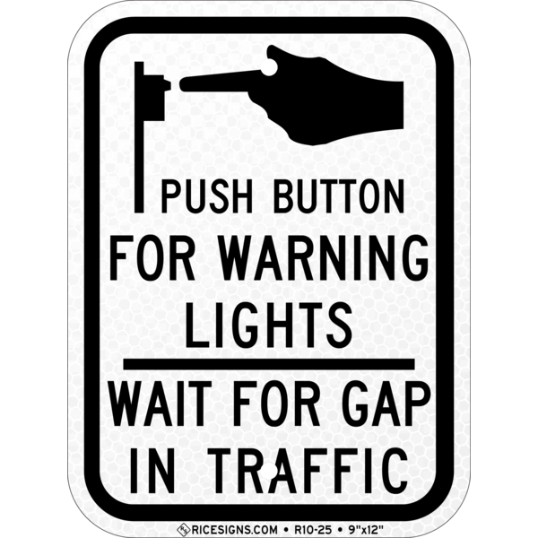 Crosswalk Push Button Style 5 Sign