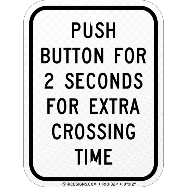Crosswalk Push Button Style 3 Sign