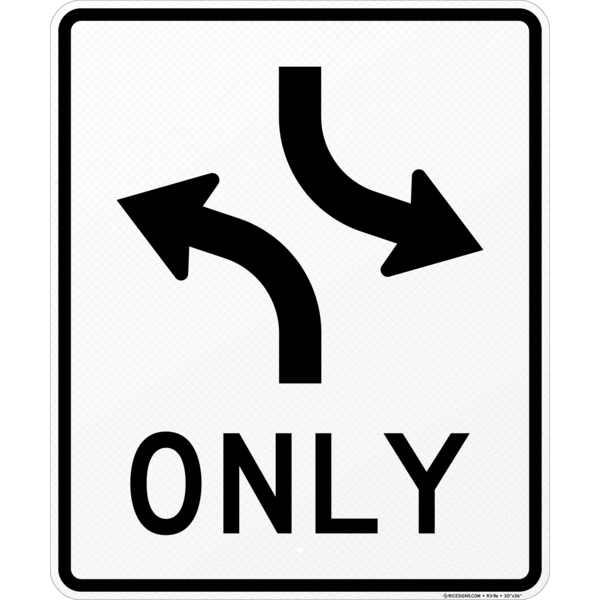 Two-way Left Turn Only (overhead) Sign