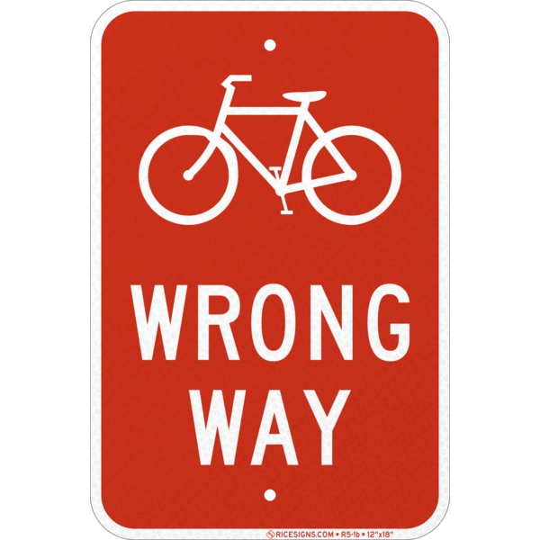 Bicycle Wrong Way Sign
