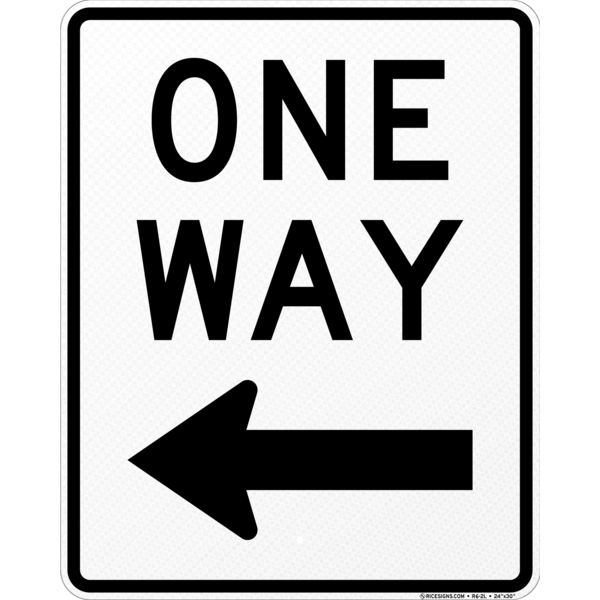 One Way Left Sign