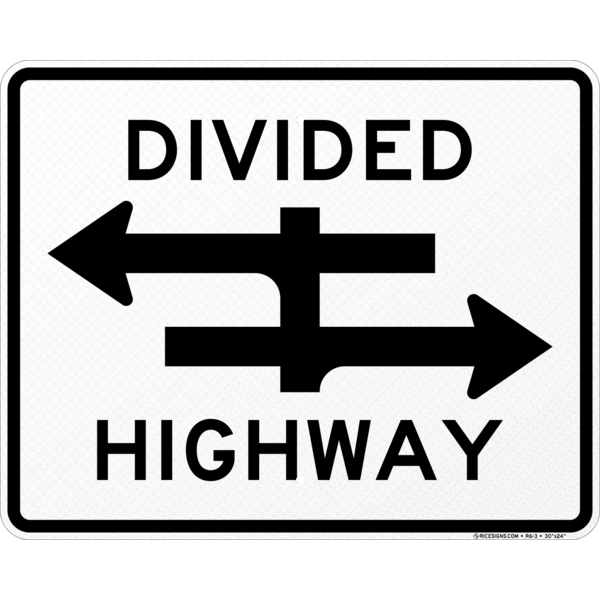 Divided Highway Sign