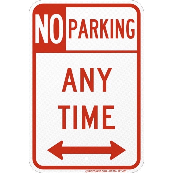 No Parking Any Time Sign