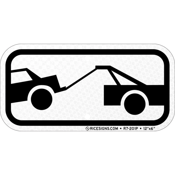 Tow Away Symbol Black Sign