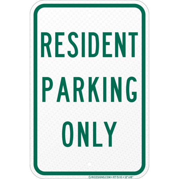Resident Parking Only Sign