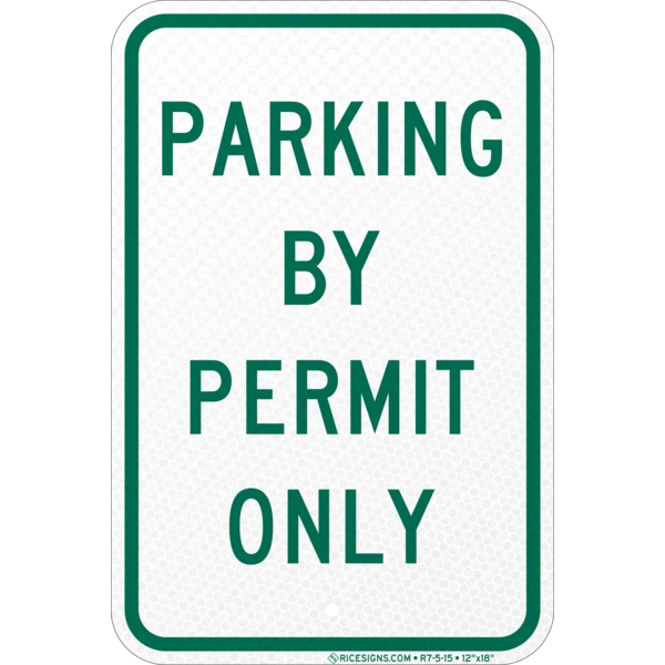 Parking By Permit Only Sign