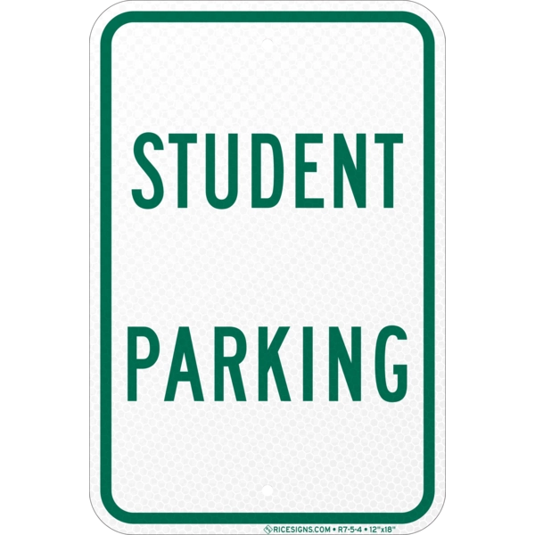 Student Parking Sign